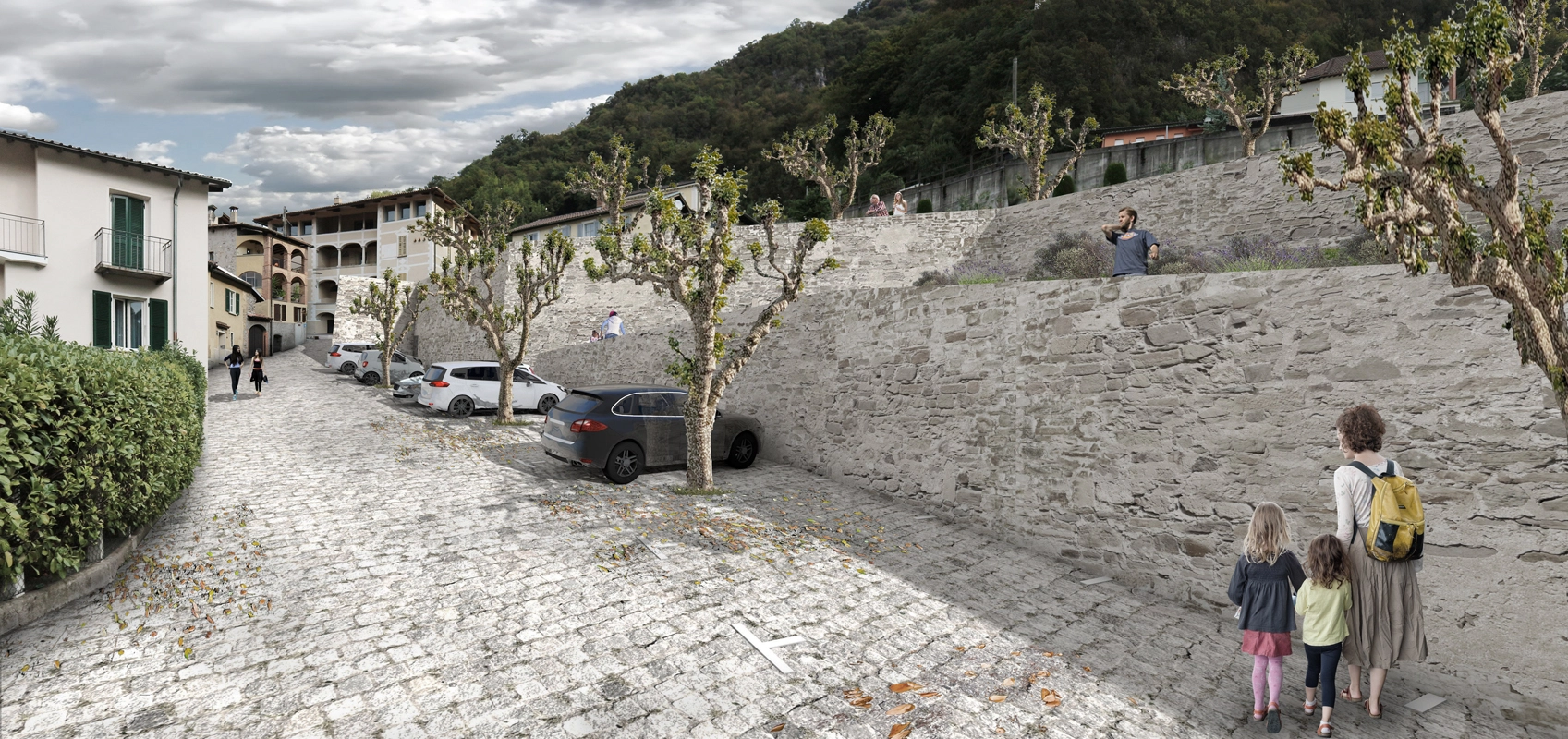wettbewerb neugestaltung öffentlicher raum und parkplätze in carabbia